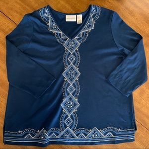 Alfred Dunner Quarter Sleeve Top